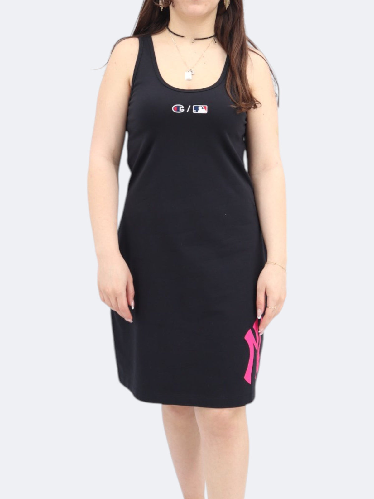 Image for Women's Brand Logo Embroidered Sports Tank Dress,Black