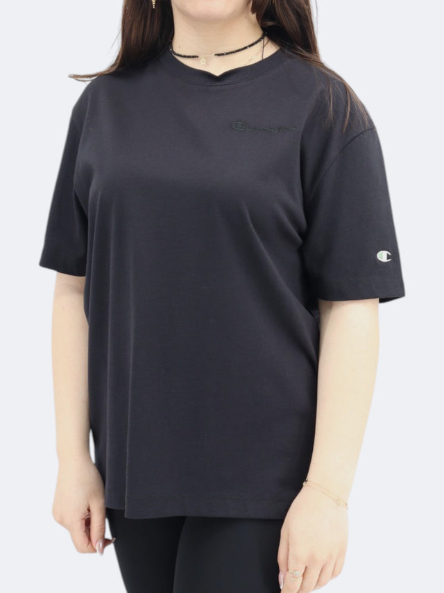 Image for Women's Brand Logo Embroidered T-Shirt,Black