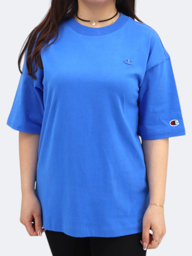 Image for Women's Brand Logo Embroidered T-Shirt,Blue