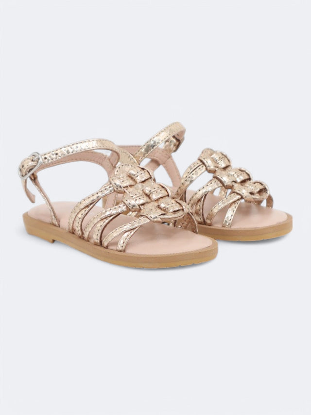 Image for Kids Girl's Textured Sandals,Gold
