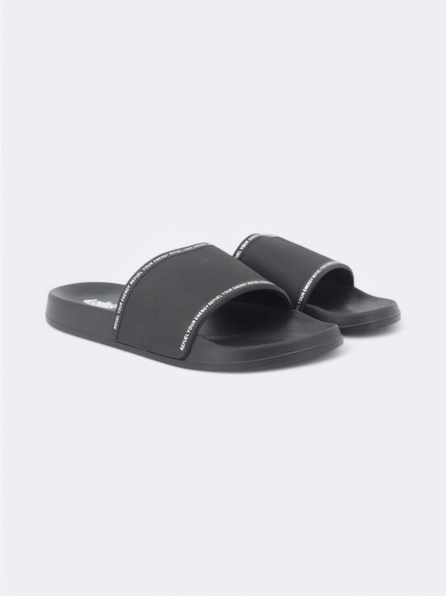 Image for Men's Printed Slippers,Black