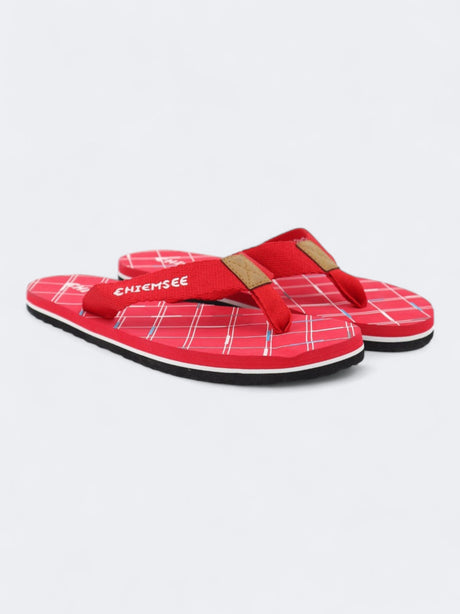 Image for Men's Brand Logo Printed Slippers,Red