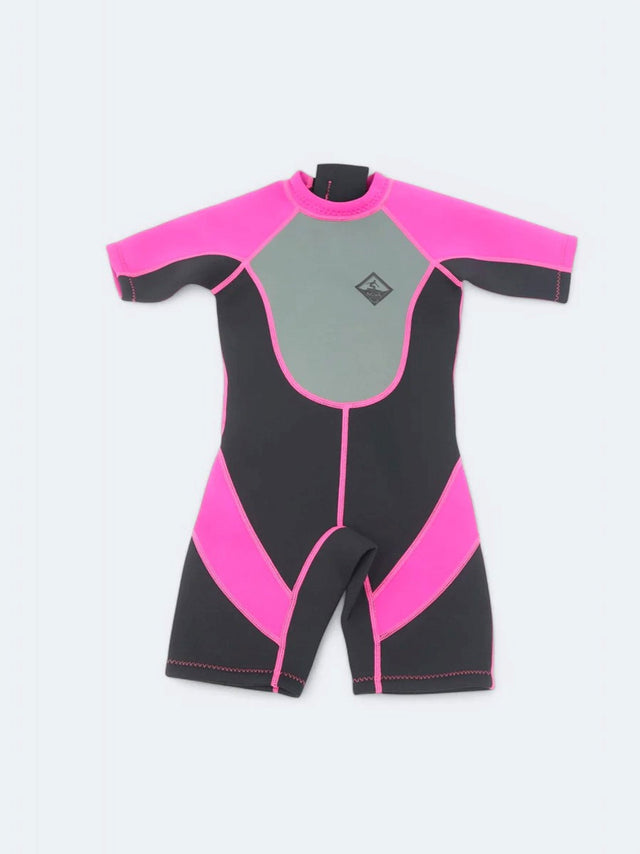 Image for Kid's Girl's Brand Logo Printed Swimsuit,Black/Pink