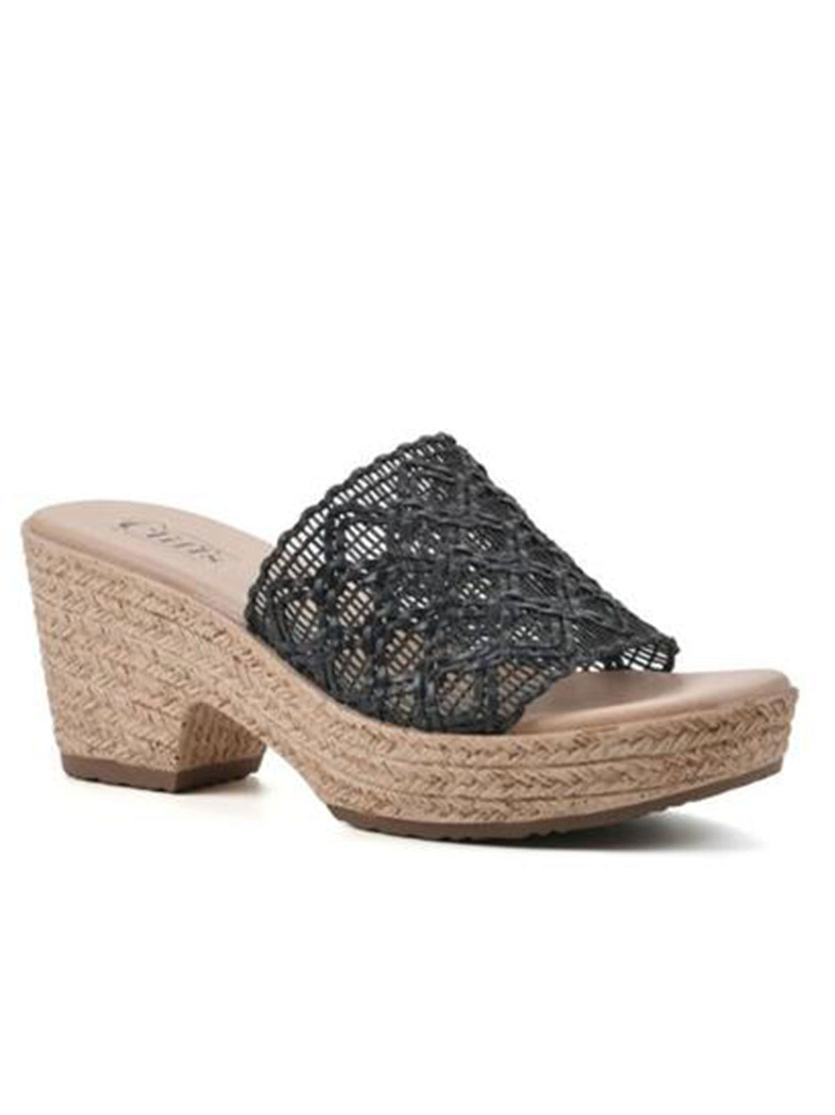 Image for Women's Woven Block High Heeled Sandals,Black