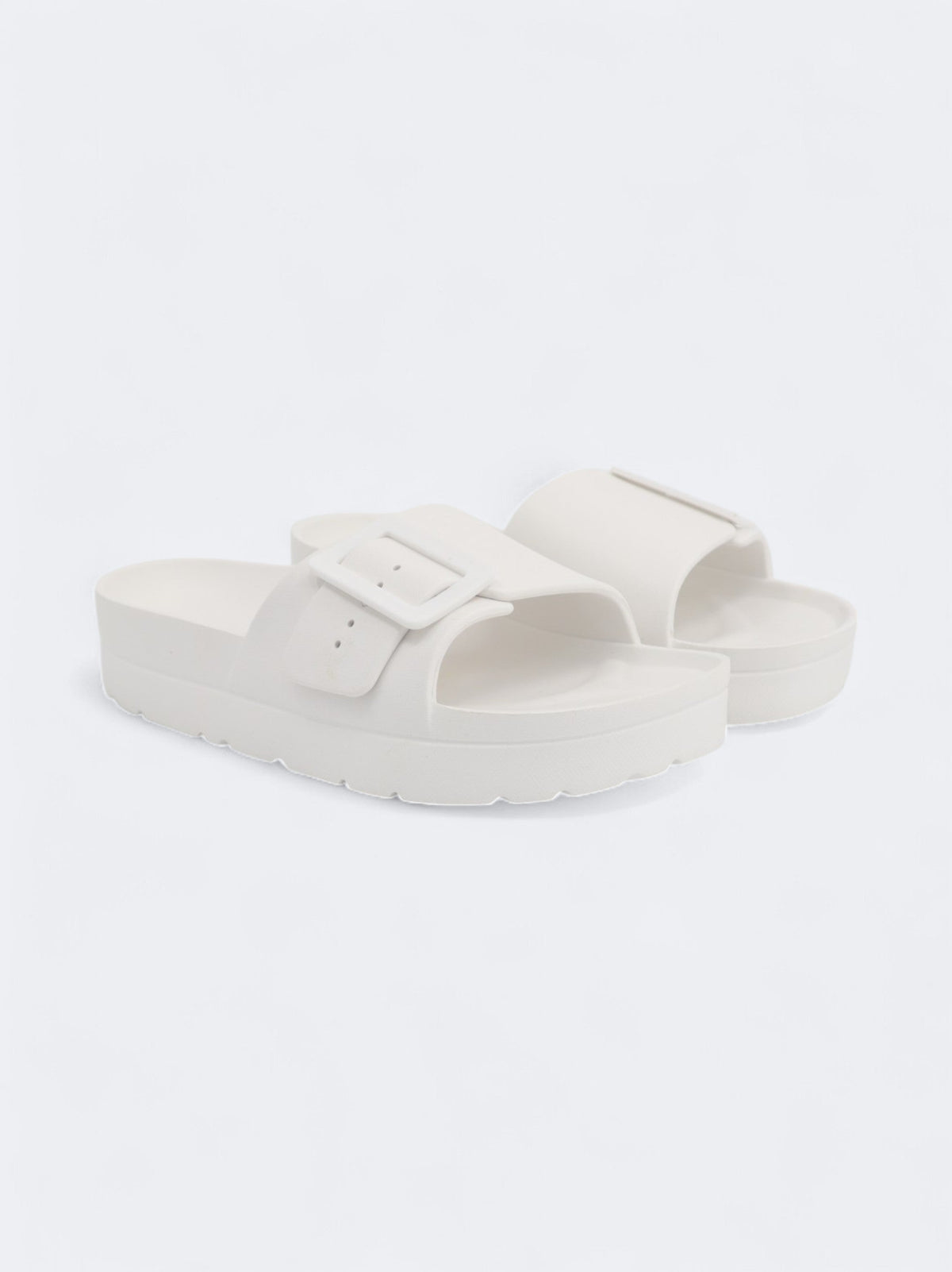 Image for Women's Plain Adjustable Slide Slippers,White