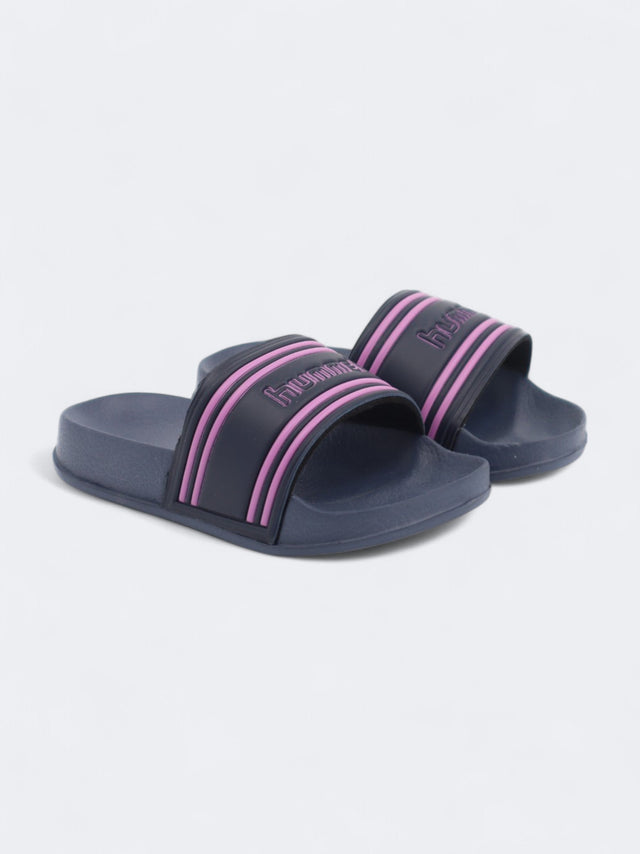 Image for Kid's Girl's Textured Slide Slippers,Navy