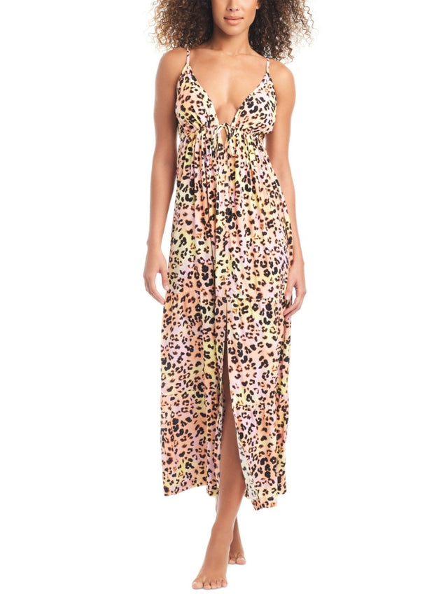 Image for Women's Animal Printed Swim Cover up Maxi Dress,Multi