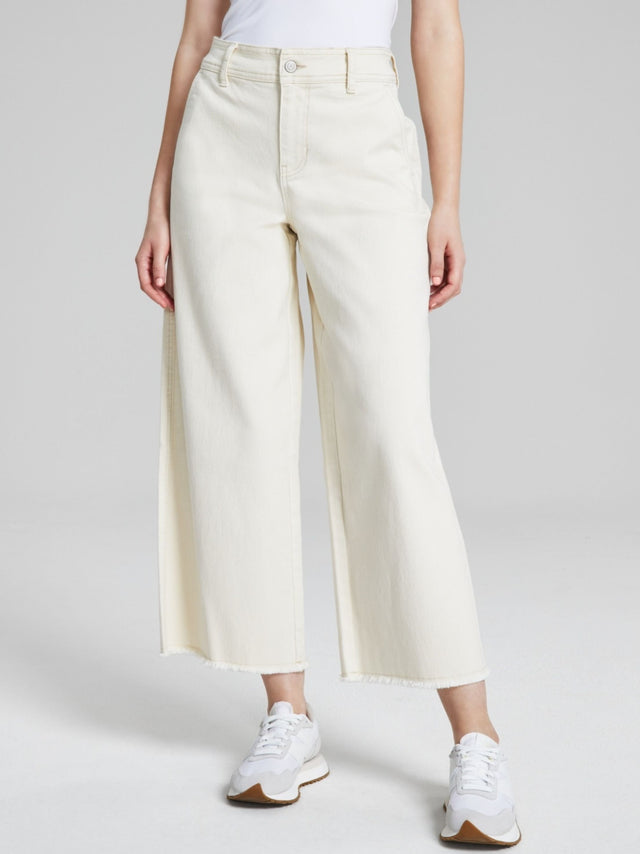 Image for Women's Mariner Cropped Fringe Trim Pants,Light Beige