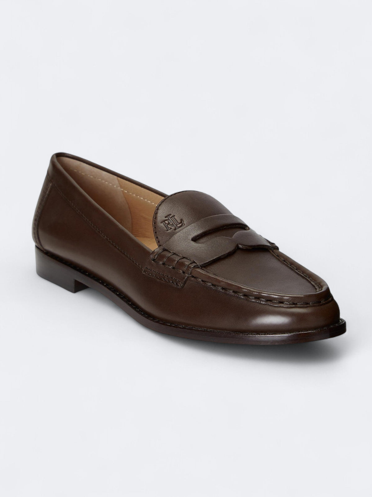Image for Women's Plain Leather Wynnie Loafer,Dark Brown
