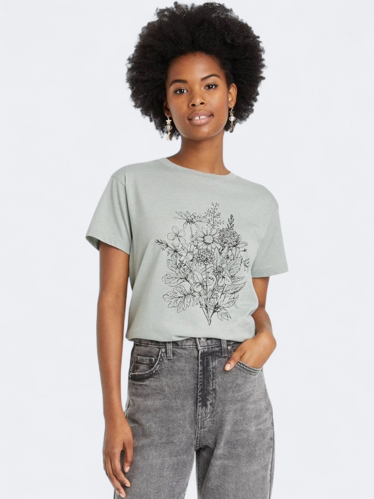 Image for Women's Graphic Printed T-Shirt,Light Green