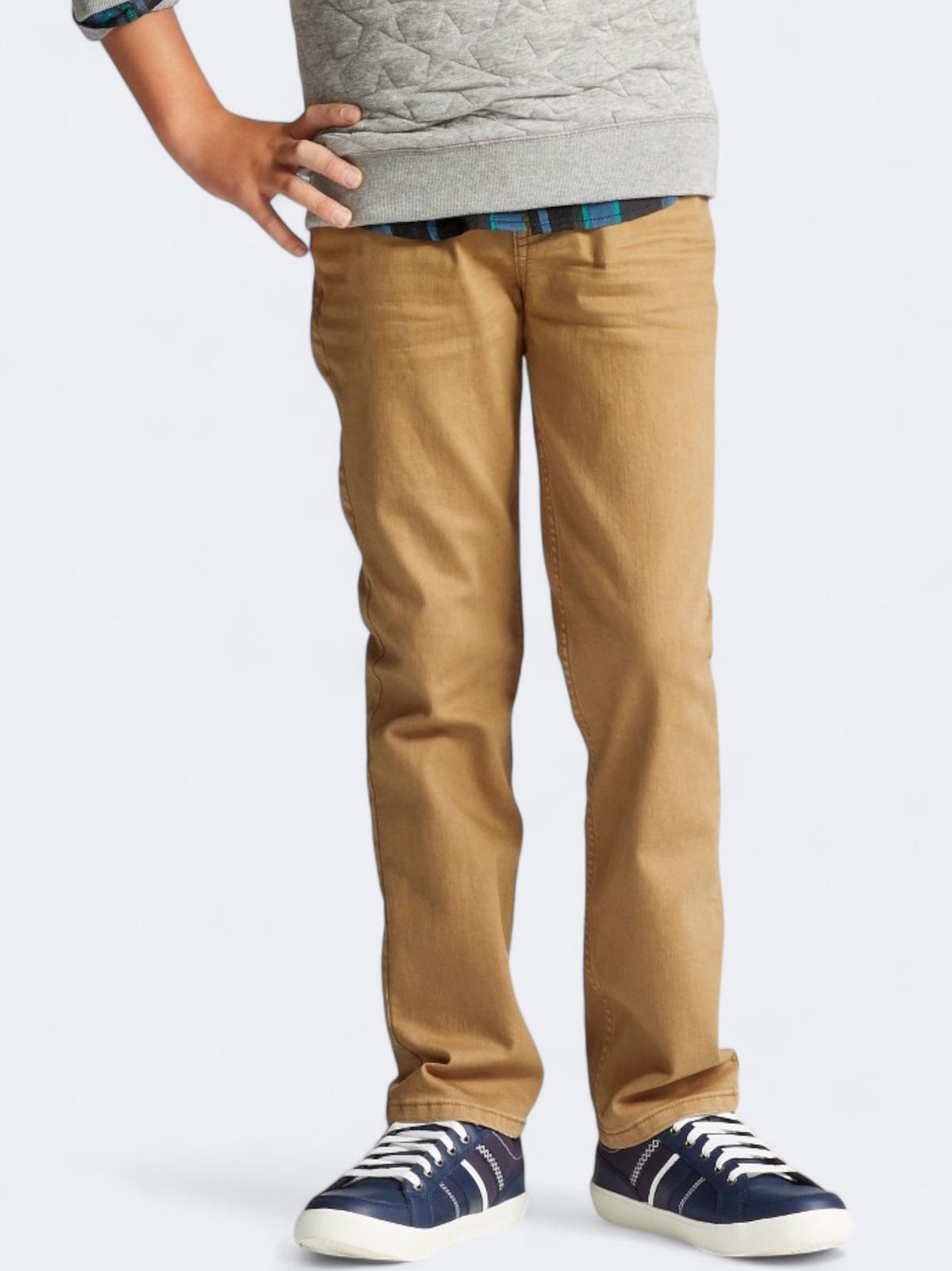 Image for Kid's Boy's Textured Stretch Straight Fit Jeans,Khaki