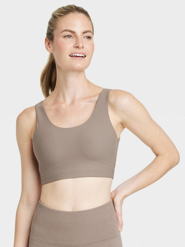 Image for Women's Everyday Soft Medium Support Longline Sports Bra,Taupe