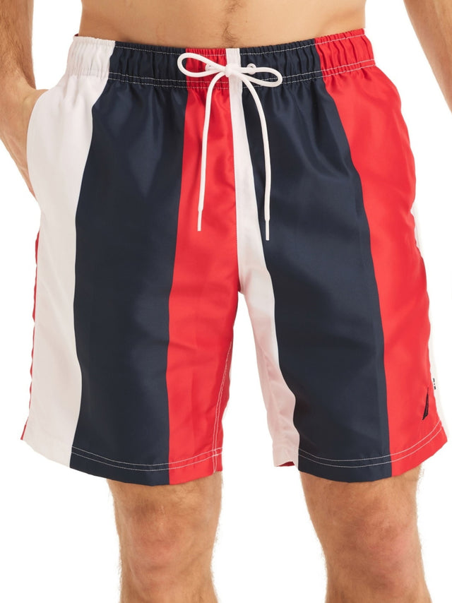 Image for Men's Peinted Vertical Stripe Swim Trunks,Multi