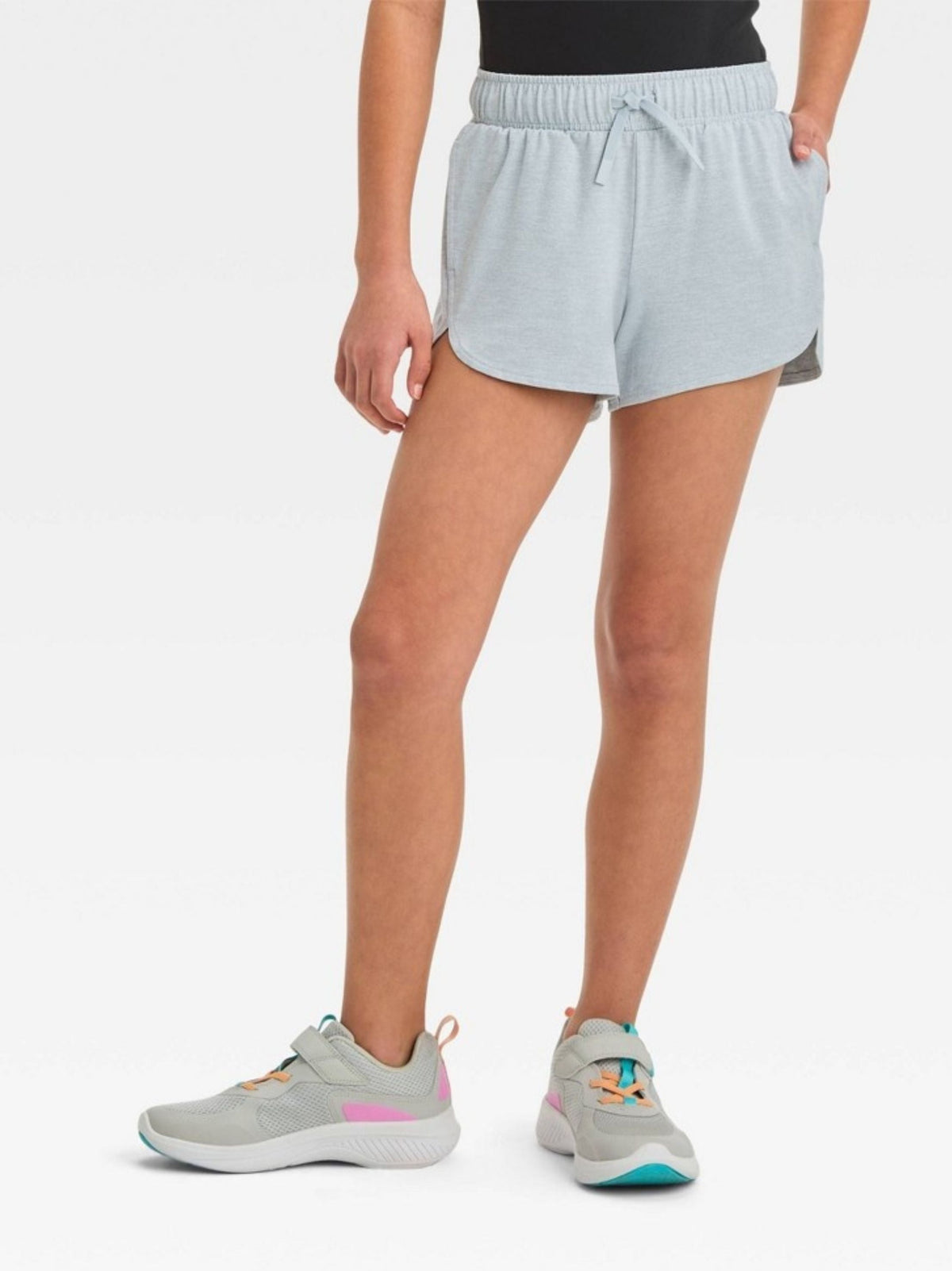 Image for Kid's Girl's Soft Stretch Shorts,Grey