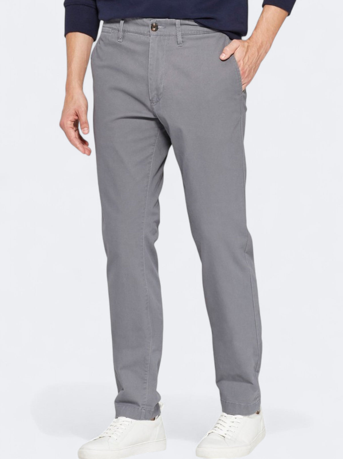 Image for Men's Plain Slim Fit Chino Pants,Grey