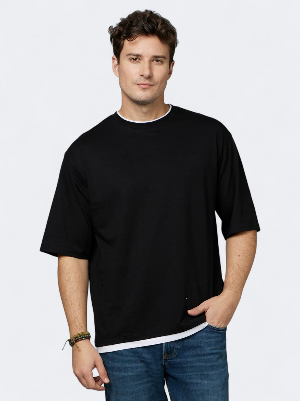 Image for Men's Plain T-Shirt,Black 