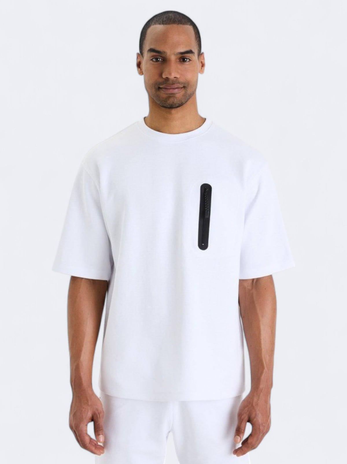 Image for Men's Plain T-Shirt With Zipper Pockets,White