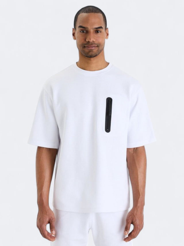Image for Men's Plain T-Shirt With Zipper Pockets,White