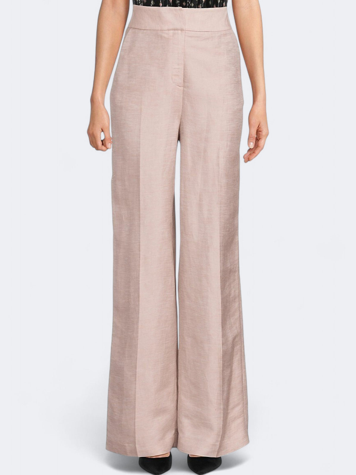 Image for Women's Textured Pleated Wide Leg Trouser Pants,Beige