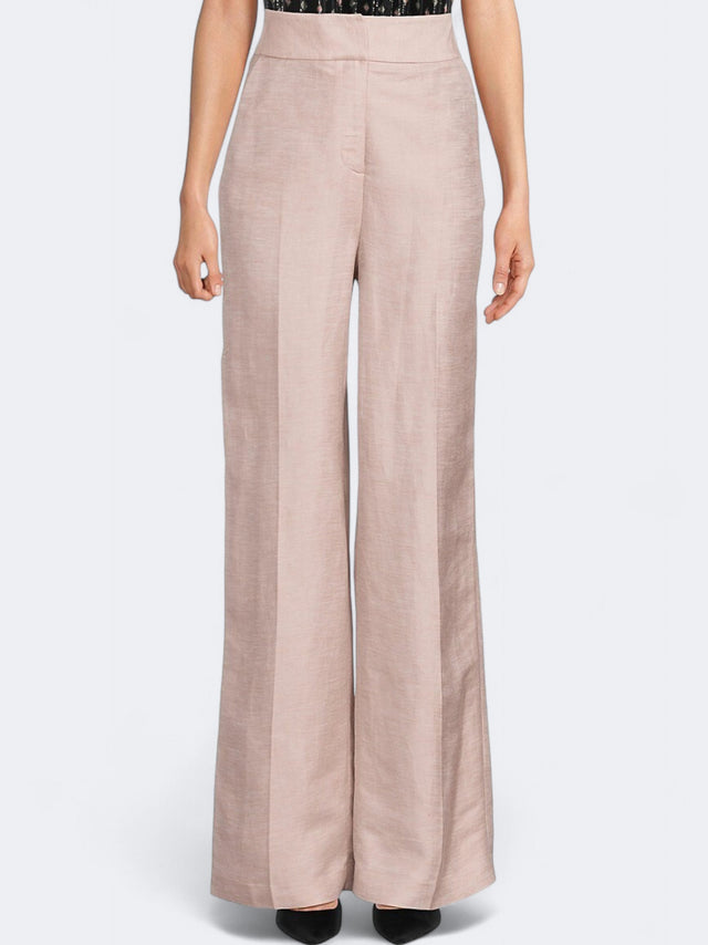 Image for Women's Textured Pleated Wide Leg Trouser Pants,Beige