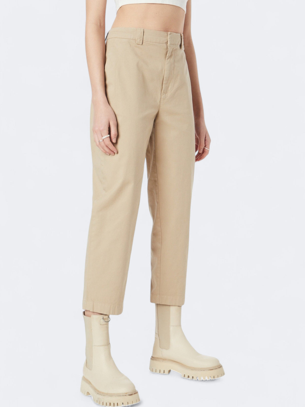 Image for Women's Plain Chino Pants,Beige
