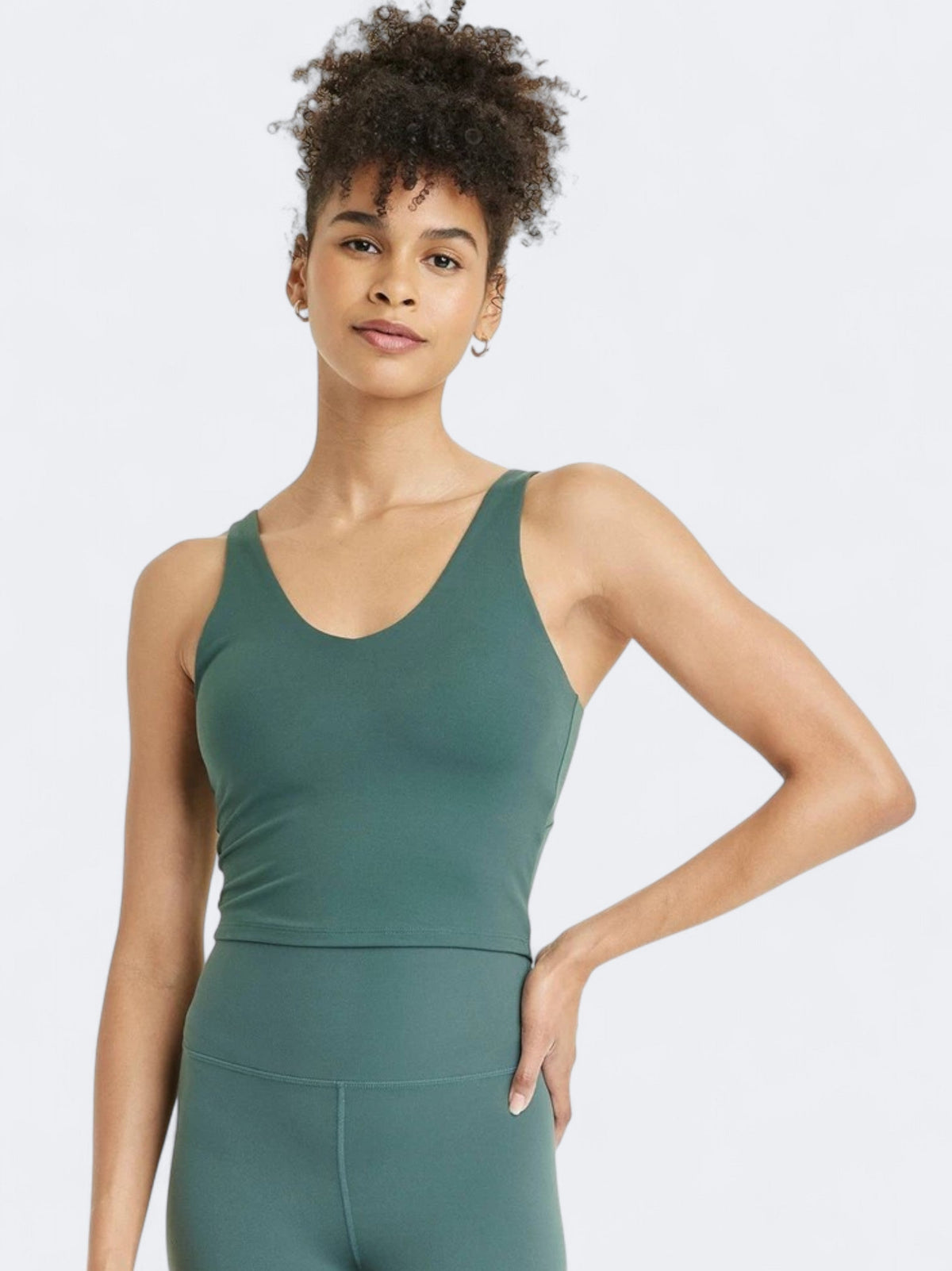 Image for Women's Plain Flex Light Cropped Sports Bra,Green