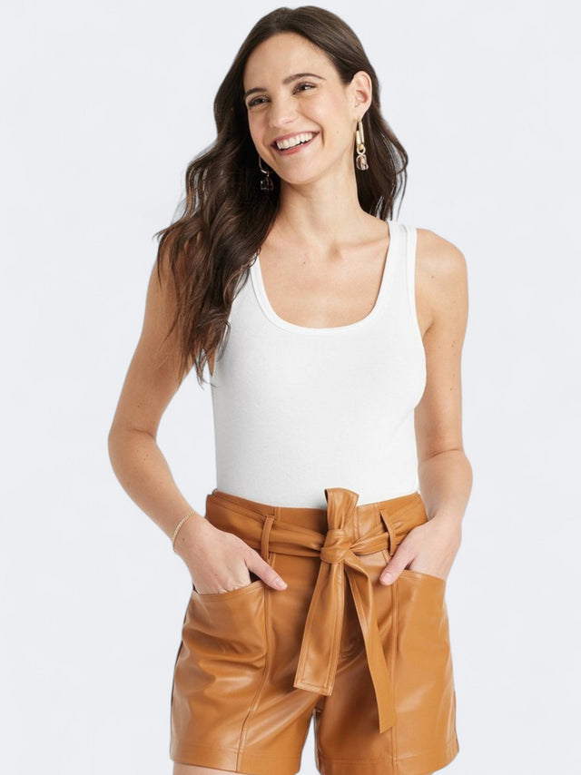 Image for Women's Ribbed Slim Fit Tank Top,White