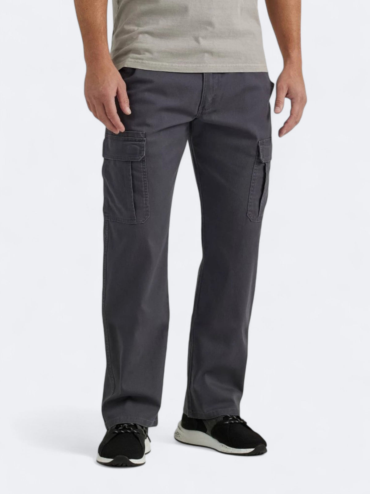 Image for Men's Textured Relaxed Cargo Pants,Grey