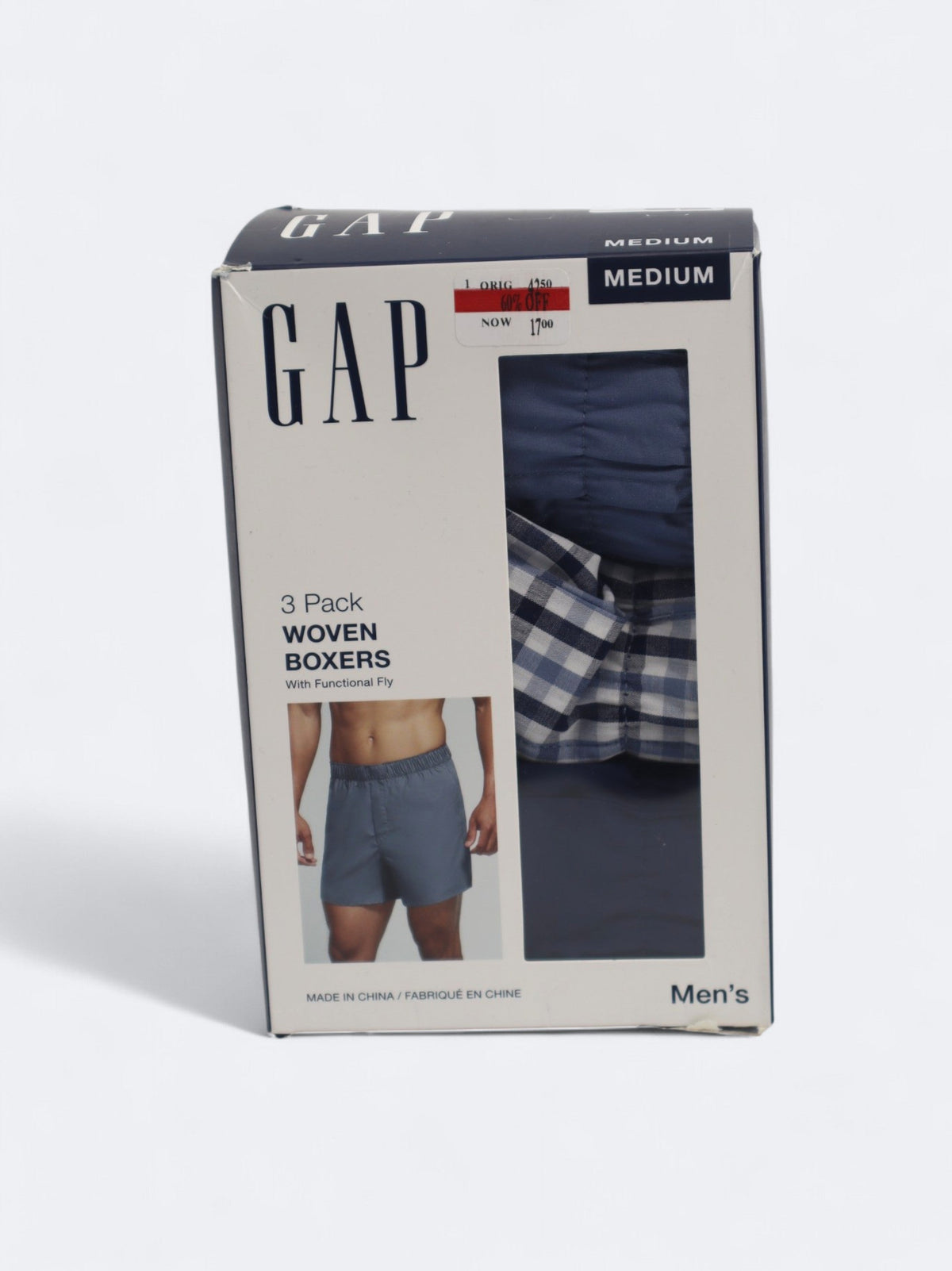 Image for Men's 3 Pack Woven Boxers,Multi