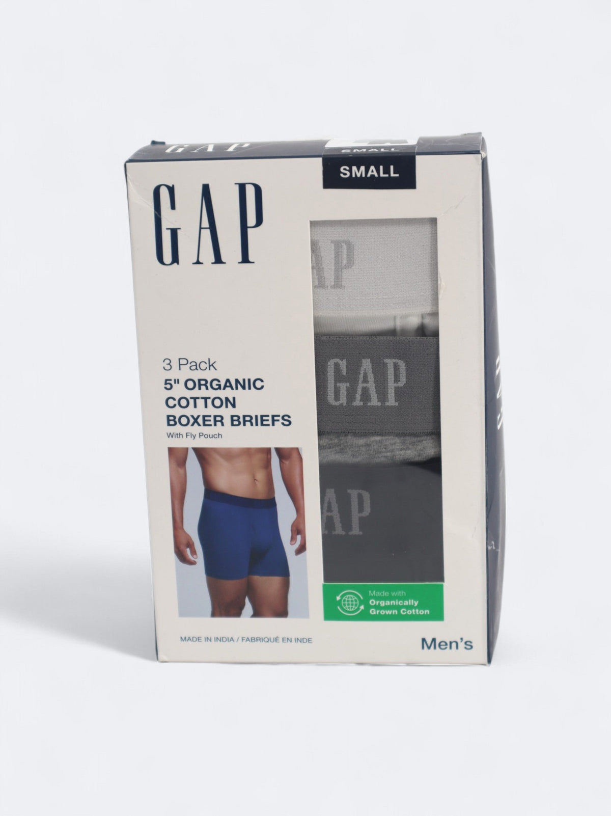 Image for Men's 3 Pack Organic Cotton Boxer Briefs,Multi