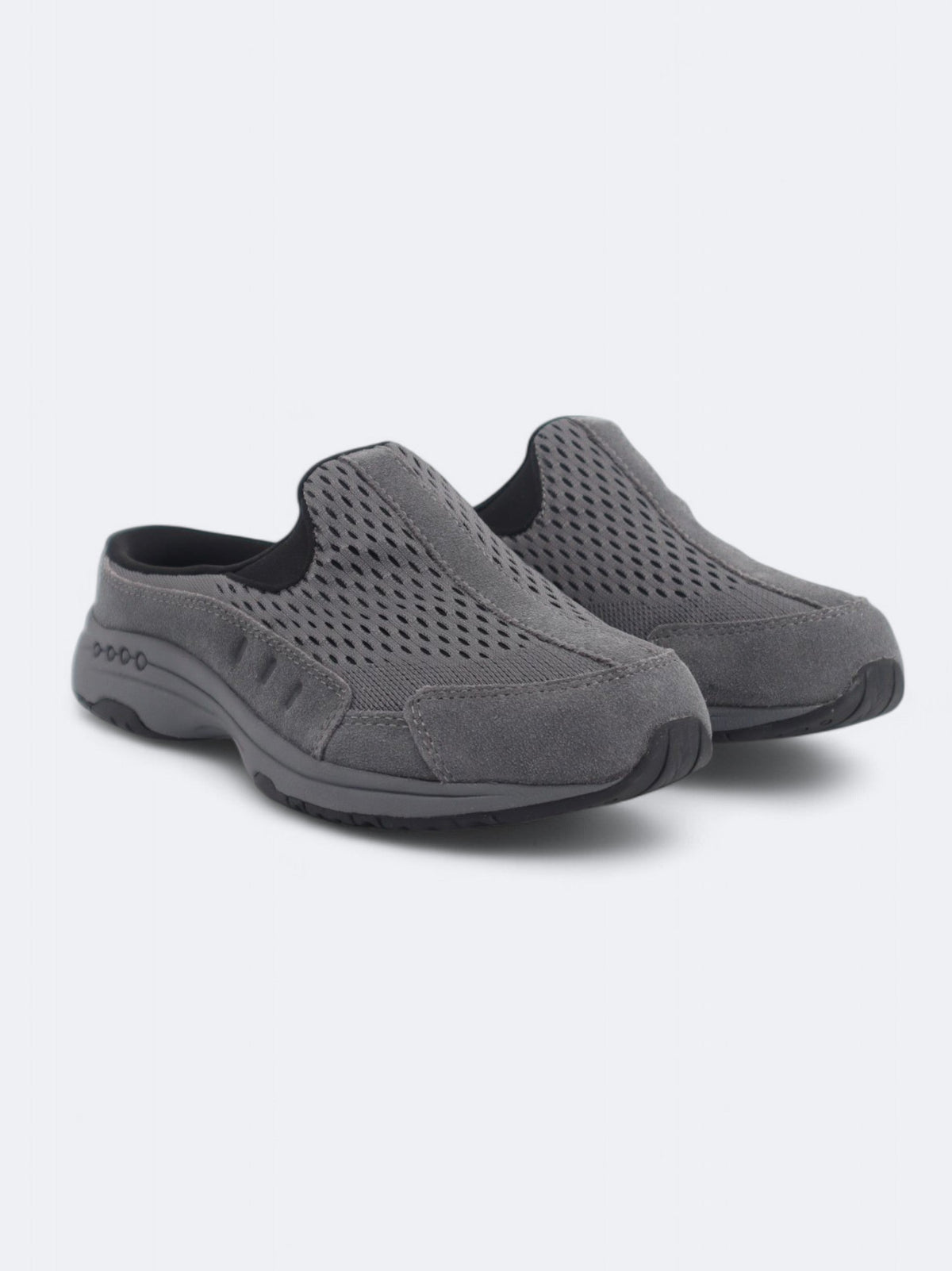 Image for Women's Textured Suede Clog Shoes,Dark Grey