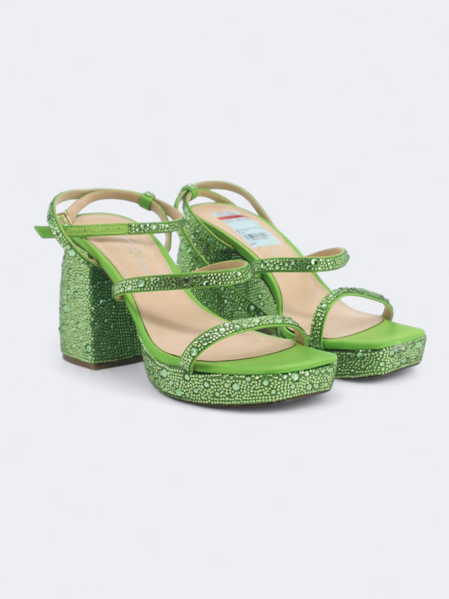 Image for Women's Textured Denni Rhinestone Platform Sandals,Green