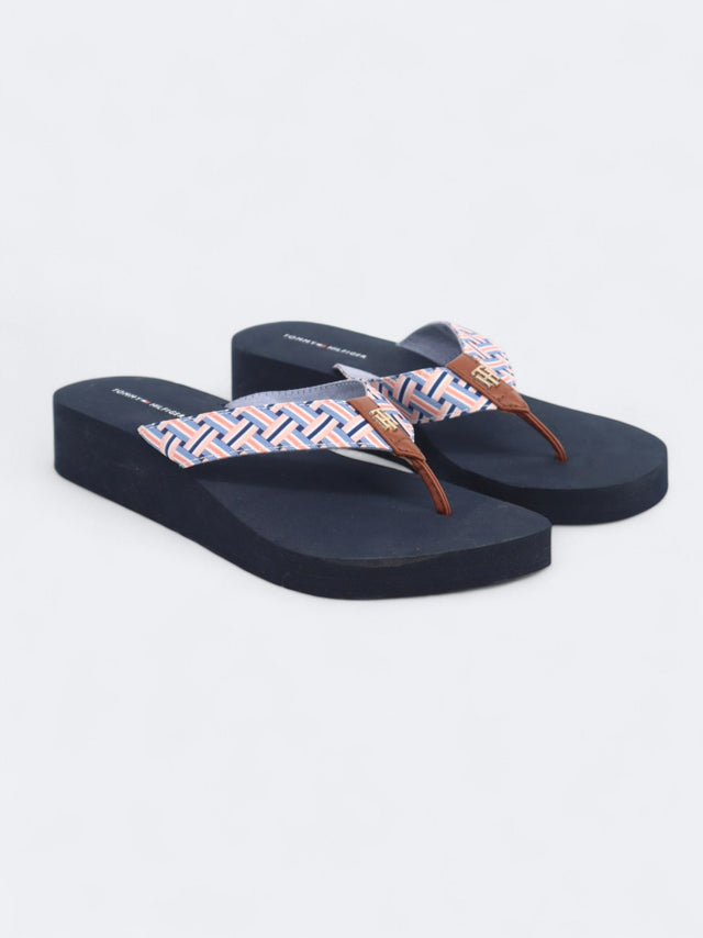 Image for Women's Graphic Printed Slide Slippers,Navy
