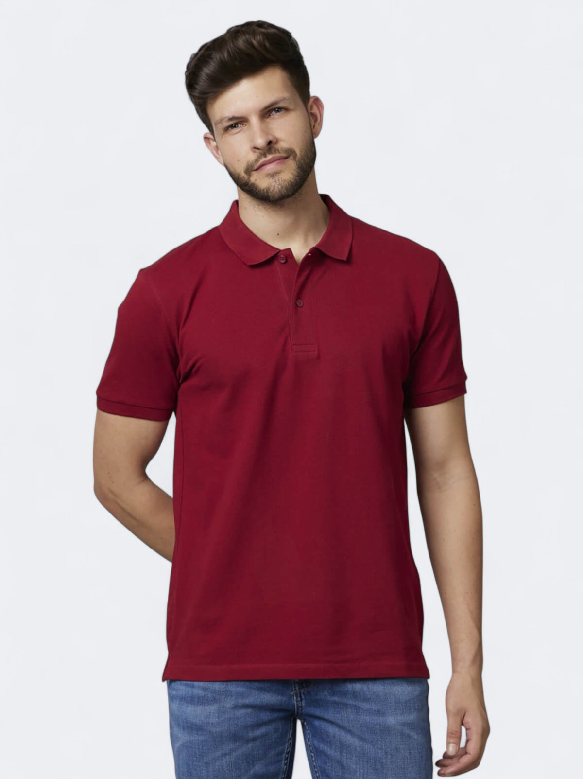 Image for Men's Plain Polo T-Shirt,Red