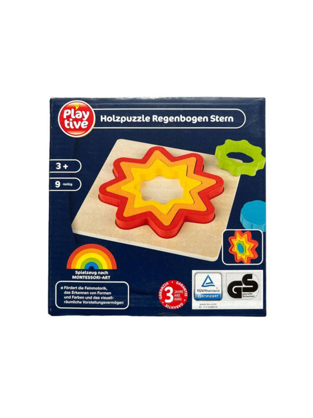 Image for Wooden Puzzle Rainbow Star