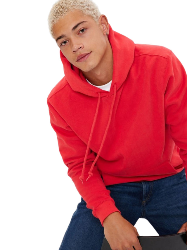 Image for Men's Hoodies Plain Sweaters Pockets,Red