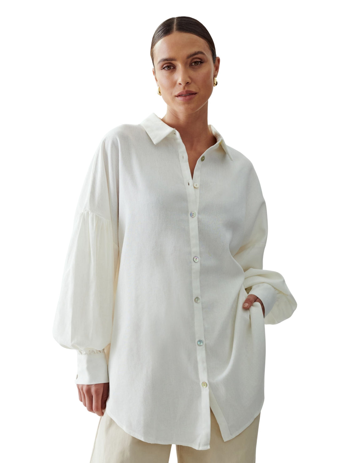 Image for Women's Plain Chemise,Cream