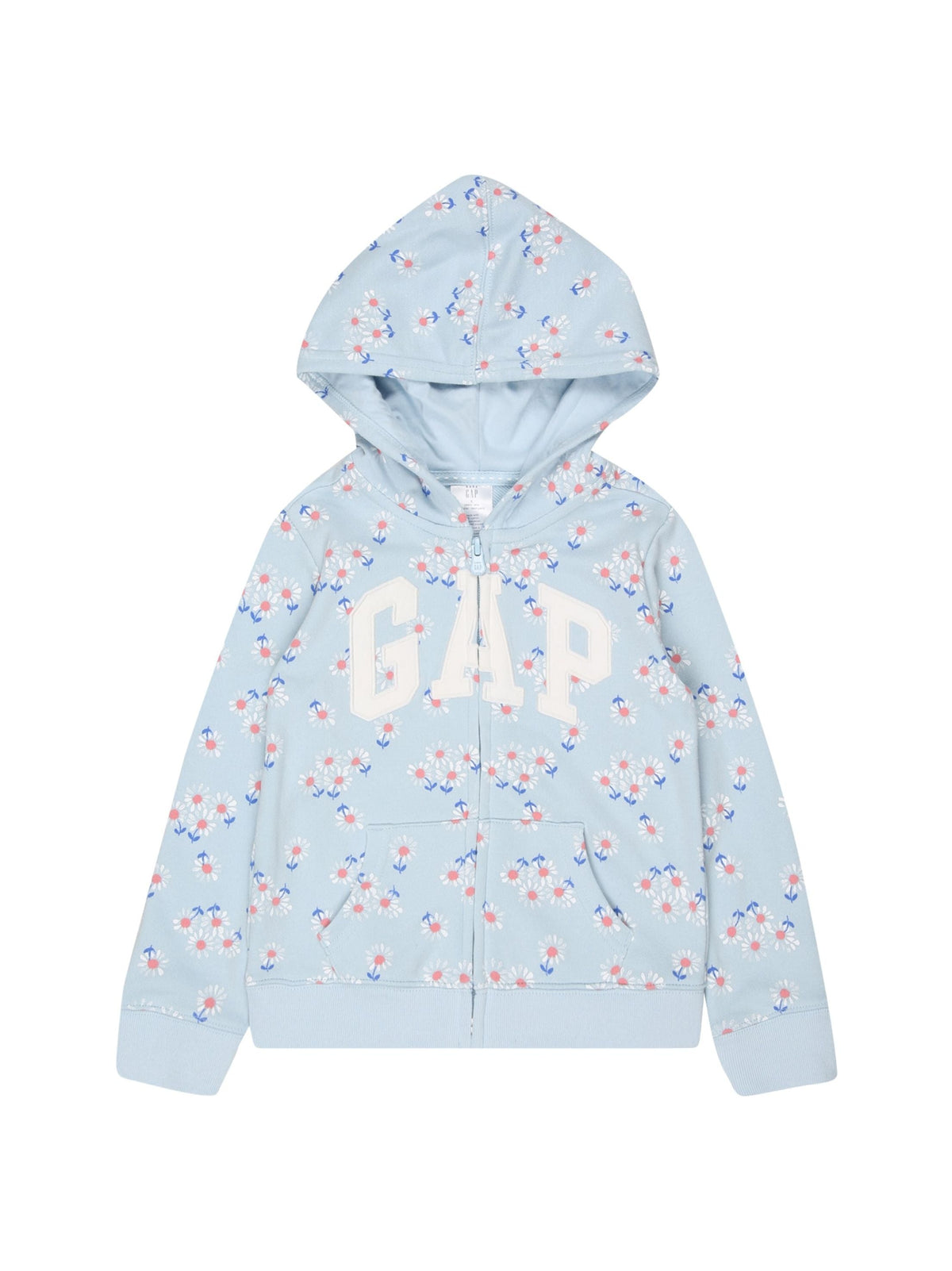 Image for Kids Girl's Floral Printed Jacket Two Pockets,Light Blue