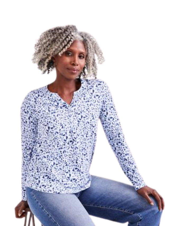 Image for Women's Printed Casual Top,Light Blue