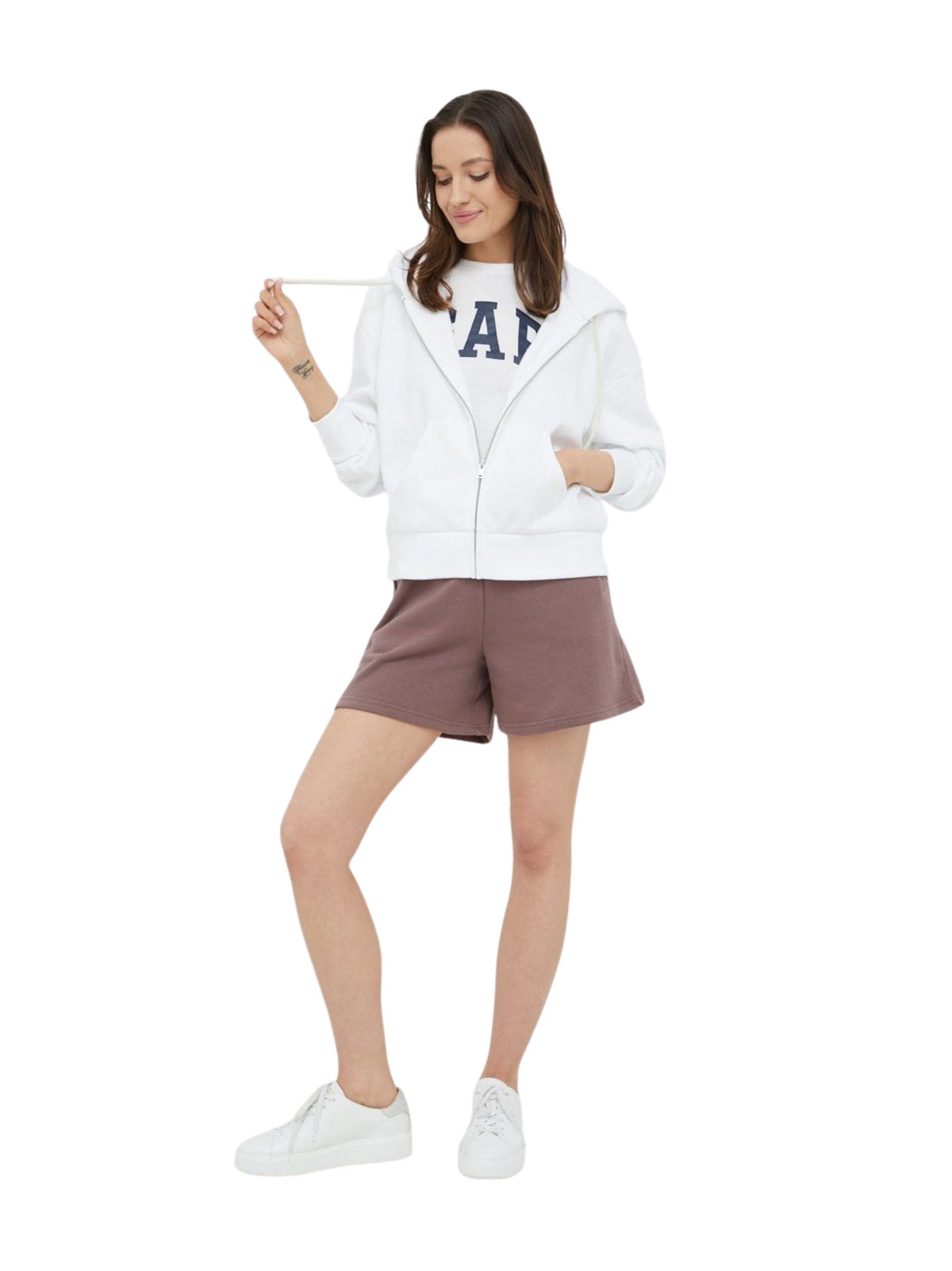 Image for Women's Plain Sport Hoodies One Pocket,White