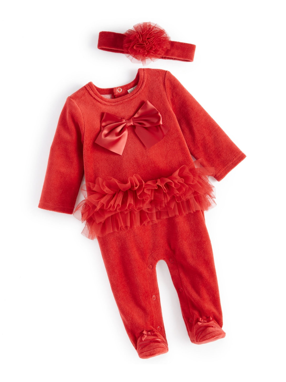 Image for Kids Girl's Ruffled Jumpsuit Hair Band,Red