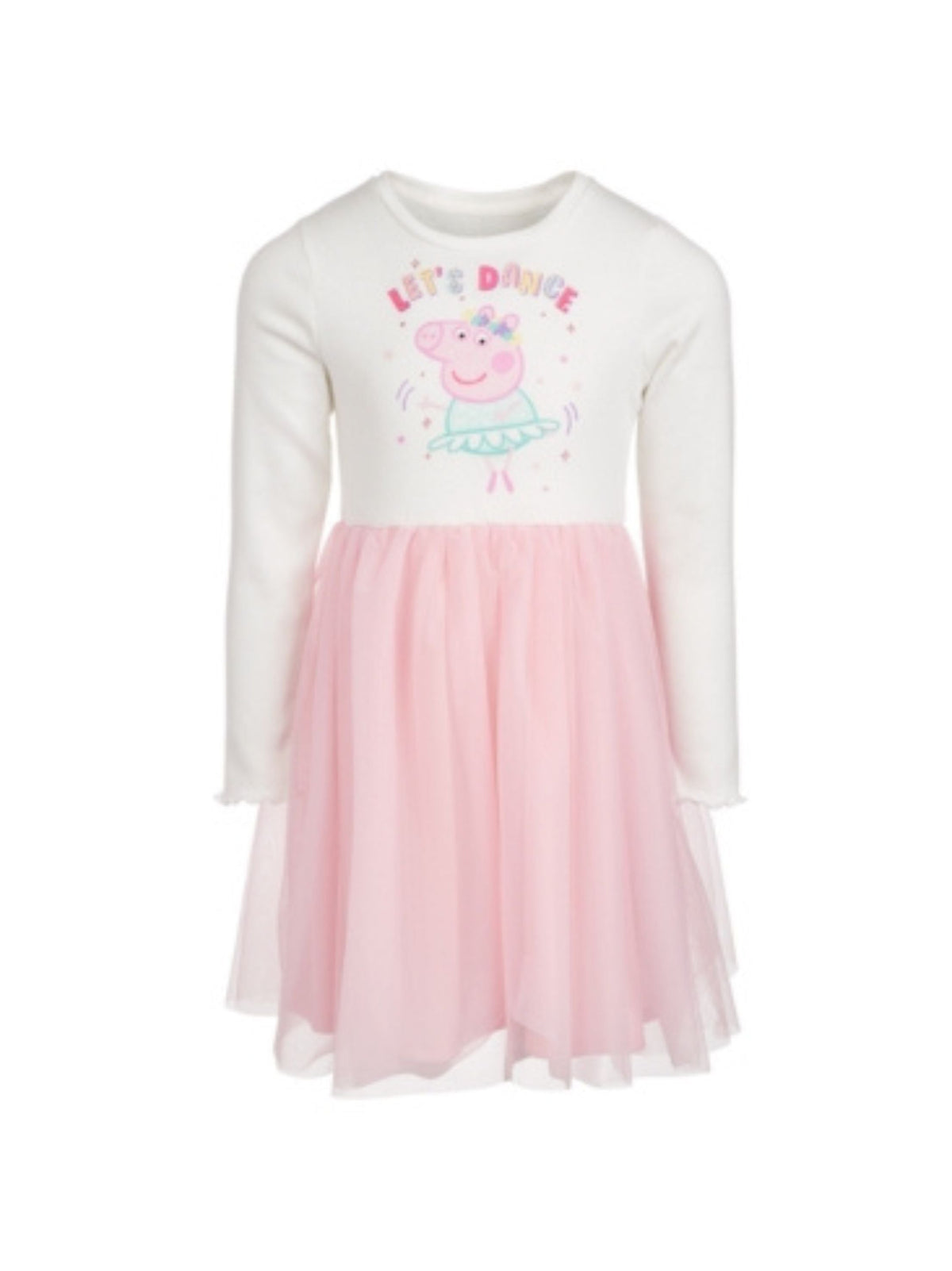 Image for Kids Girl's Ruffled Printed Dress,White/Pink