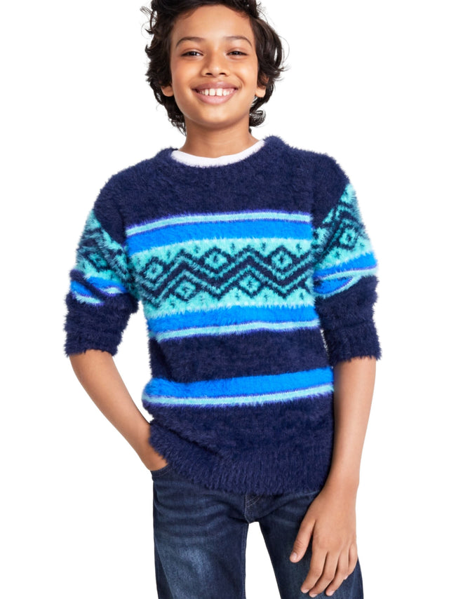 Image for Kids Boy's Mohair Plaid Sweaters,Multi