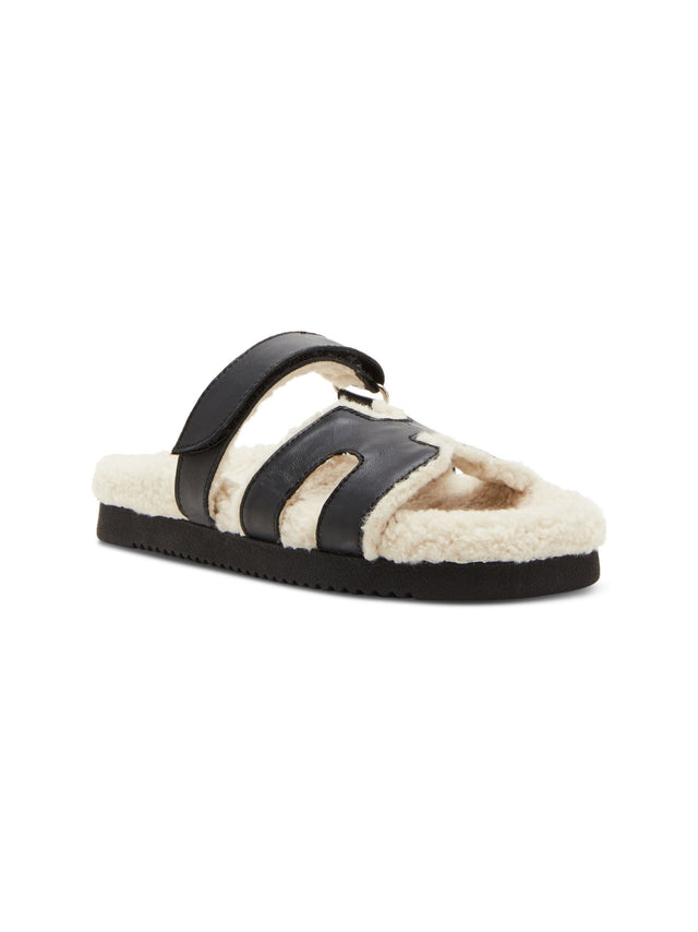 Image for Women's Lined Open Slipper,Cream/Black