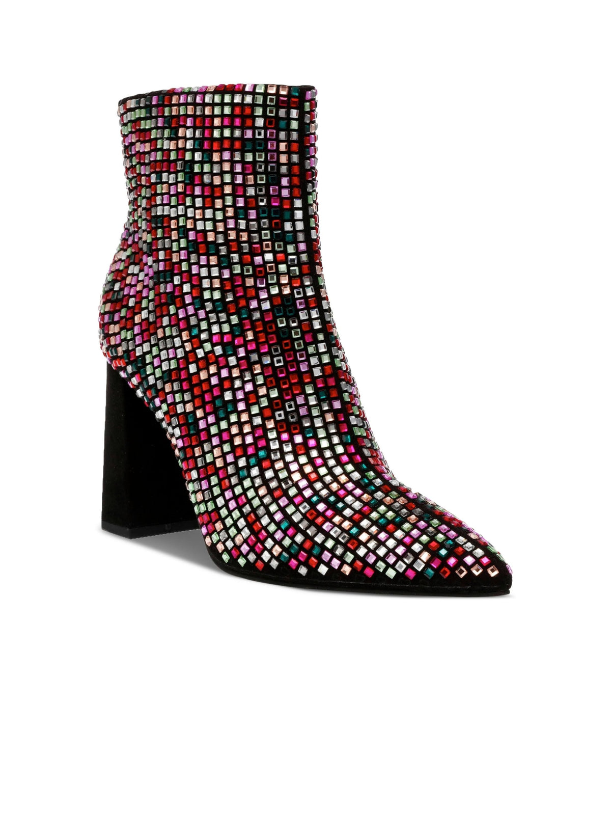 Image for Women's Colorblocked Rhinestone Ankle Boots Heels,Multi