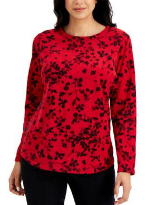 Image for Women's Floral Printed Top,Red