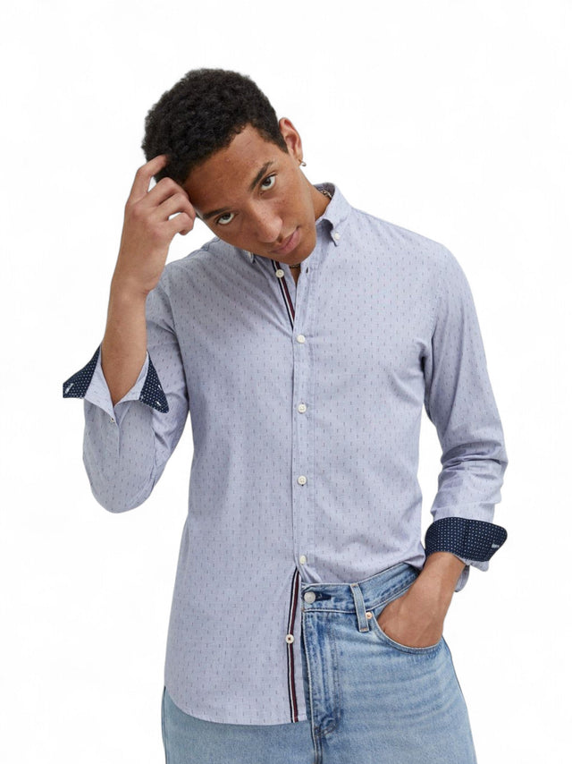 Image for Men's Printed Chemise,Light Grey
