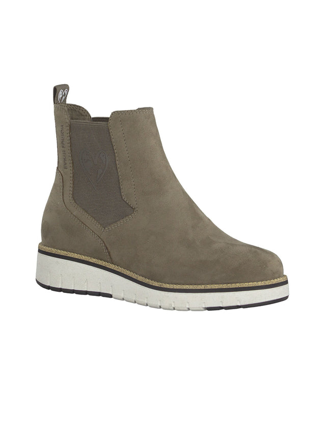 Image for Women's Textured Ankle Boots,Dark Beige
