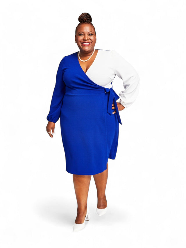 Image for Women's Textured Dress,White/Blue