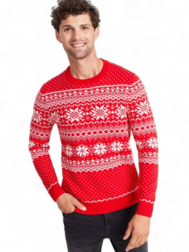 Image for Men's Mohair Plaid Sweaters,Red
